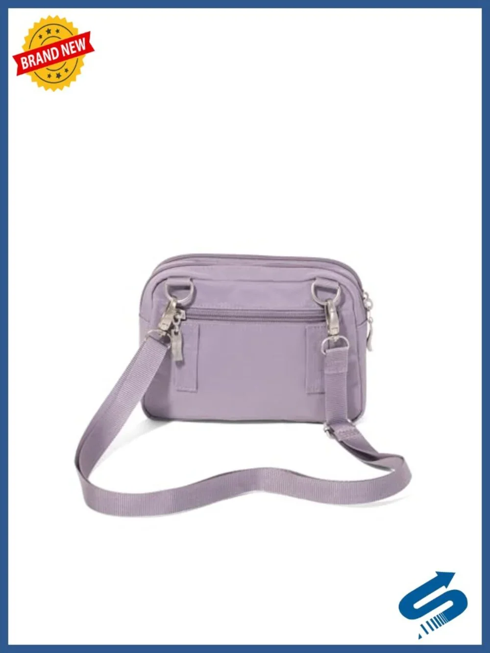 Triple Zip RFID Crossbody Wallet Convertible Belt Bag Lightweight Nylon